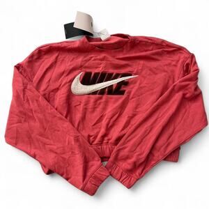 New nike red cropped sweatshirt medium